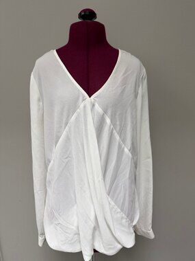 Ro&De White V-Neck Blouse - Size S